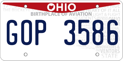 OH license plate GOP3586