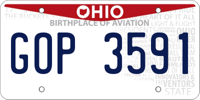 OH license plate GOP3591