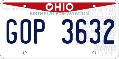 OH license plate GOP3632