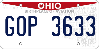 OH license plate GOP3633