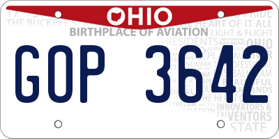 OH license plate GOP3642