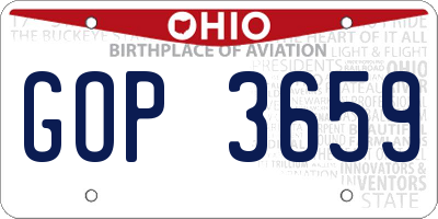 OH license plate GOP3659