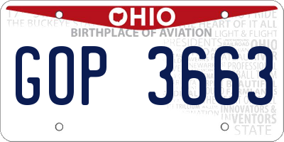 OH license plate GOP3663