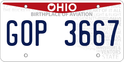 OH license plate GOP3667