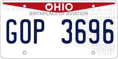 OH license plate GOP3696