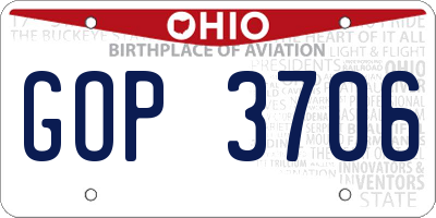 OH license plate GOP3706
