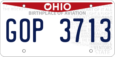 OH license plate GOP3713