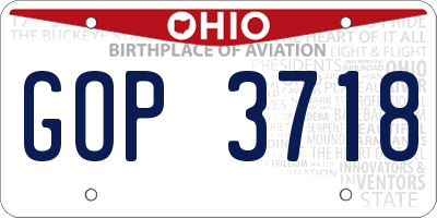 OH license plate GOP3718