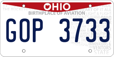 OH license plate GOP3733