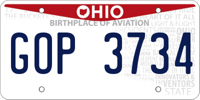 OH license plate GOP3734