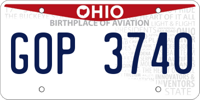 OH license plate GOP3740