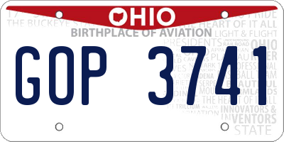 OH license plate GOP3741