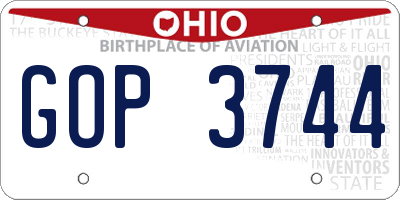 OH license plate GOP3744