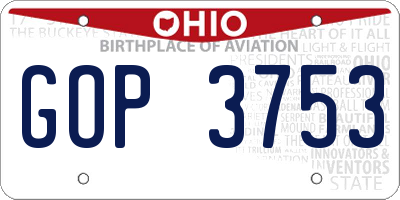 OH license plate GOP3753