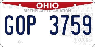 OH license plate GOP3759