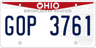 OH license plate GOP3761