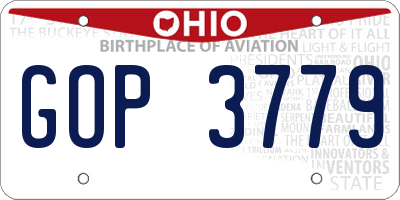 OH license plate GOP3779