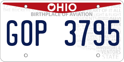 OH license plate GOP3795