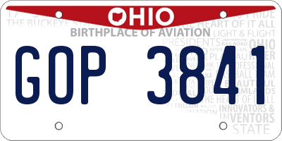OH license plate GOP3841