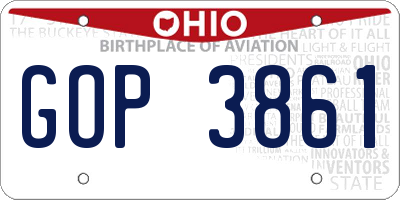 OH license plate GOP3861