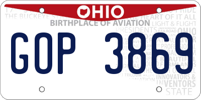 OH license plate GOP3869