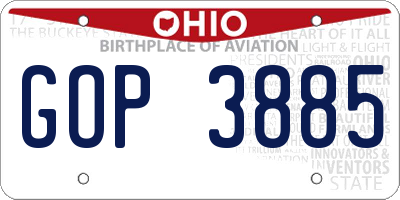 OH license plate GOP3885