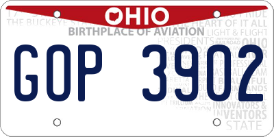 OH license plate GOP3902
