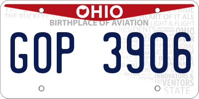 OH license plate GOP3906