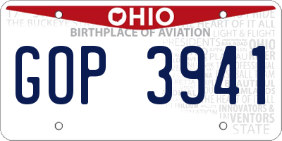 OH license plate GOP3941