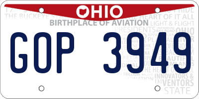 OH license plate GOP3949