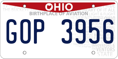 OH license plate GOP3956