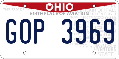 OH license plate GOP3969
