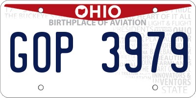 OH license plate GOP3979
