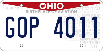 OH license plate GOP4011