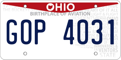 OH license plate GOP4031
