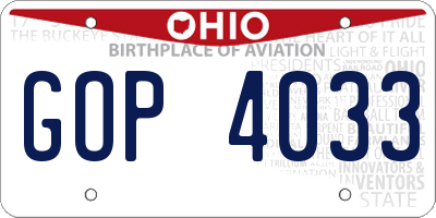OH license plate GOP4033