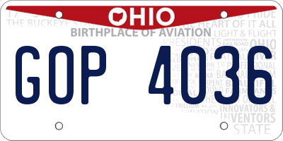 OH license plate GOP4036