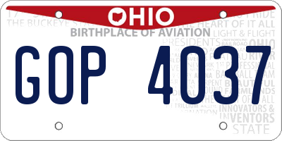 OH license plate GOP4037