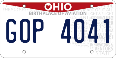 OH license plate GOP4041