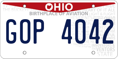 OH license plate GOP4042