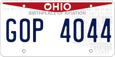 OH license plate GOP4044
