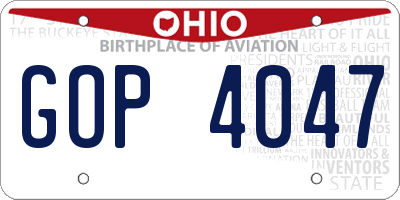 OH license plate GOP4047