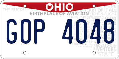 OH license plate GOP4048