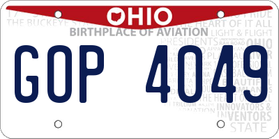 OH license plate GOP4049