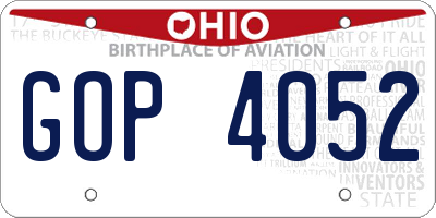 OH license plate GOP4052