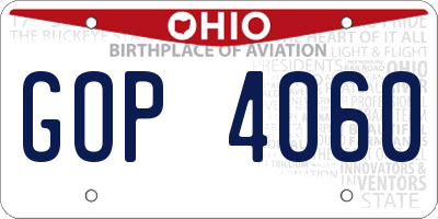 OH license plate GOP4060