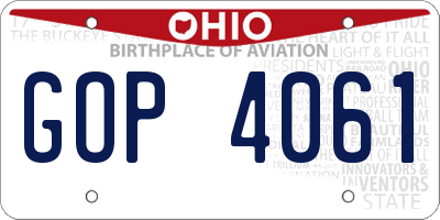 OH license plate GOP4061