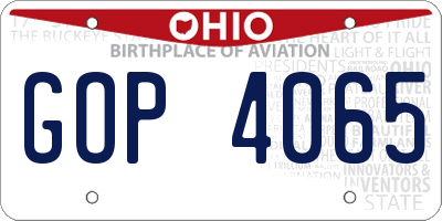 OH license plate GOP4065