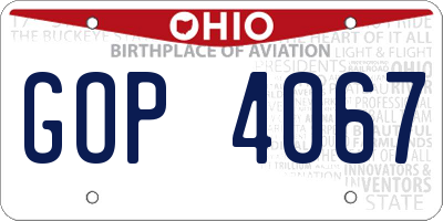 OH license plate GOP4067