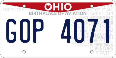 OH license plate GOP4071